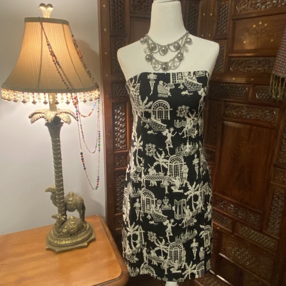 Lilly Pulitzer Black and White Strapless Dress - Picture 6 of 8